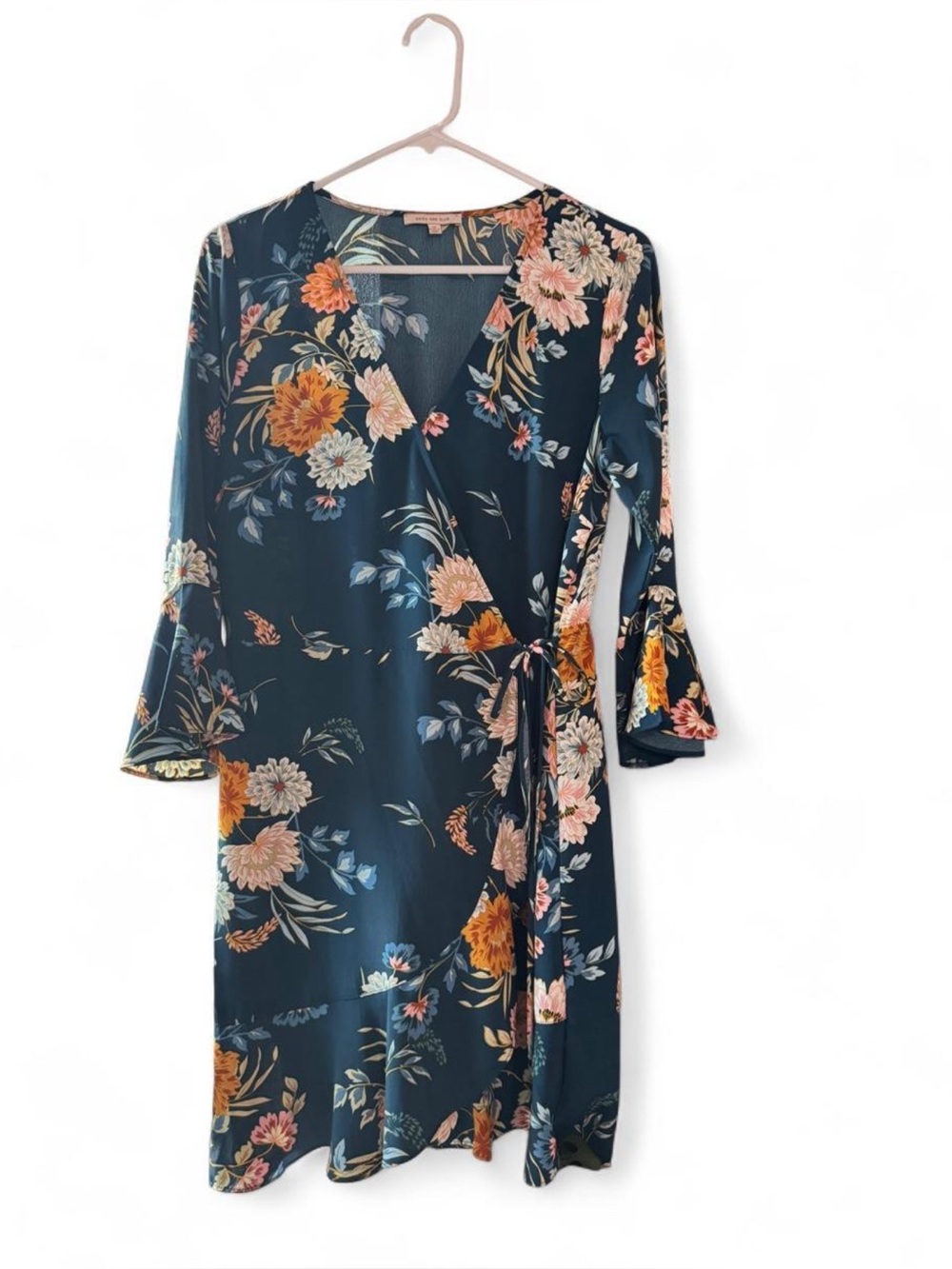 Skies Are Blue Floral Wrap Dress